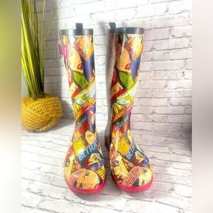 COMIC BOOTS- Hero, Marvel comic rain boots Sz 8‎